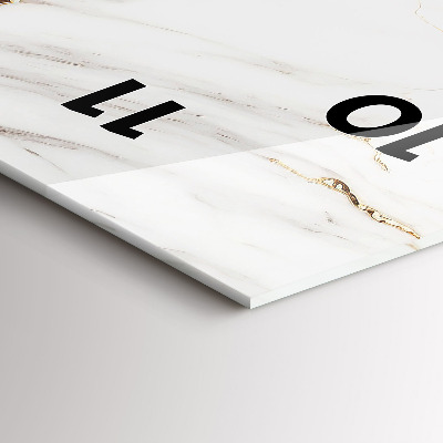 Zegar szklany 30x60 Dekoracyjny marmur