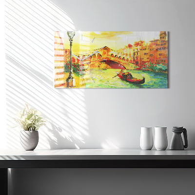 Zegar szklany 60x30 Most Rialto w Wenecji