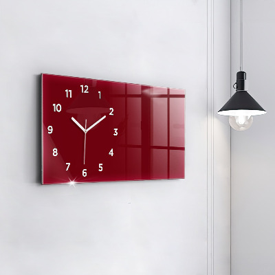 Zegar szklany 60x30 Kolor burgundowy