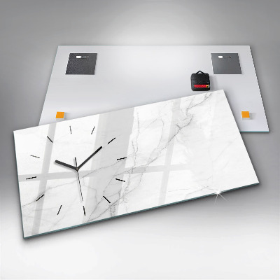 Zegar szklany 60x30 Marmur dekoracyjny