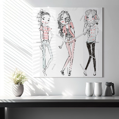 Zegar szklany 60x60 Damska moda