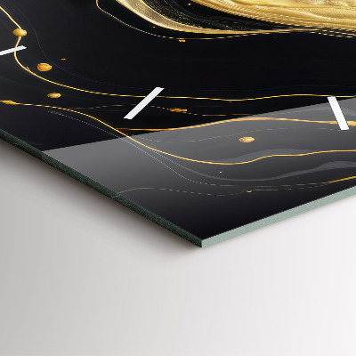 Zegar szklany 60x60 Marmur w odcieniu złota