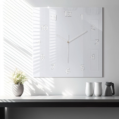 Zegar szklany 60x60 Biały