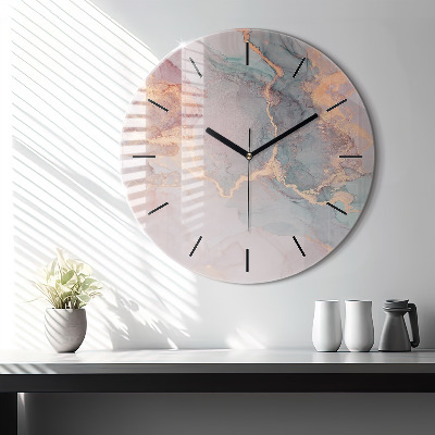 Zegar szklany fi60 Marmur