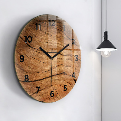 Zegar szklany fi60 Drewno