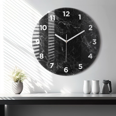 Zegar szklany fi60 Marmur